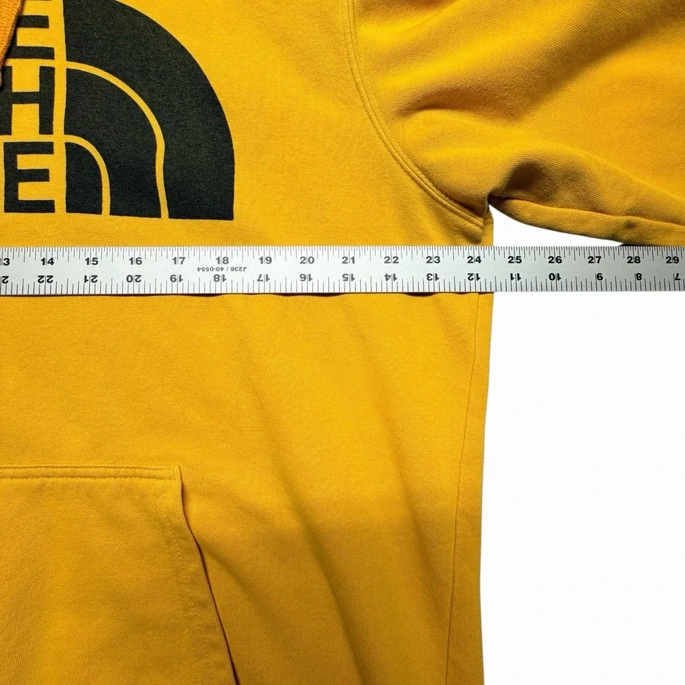 The‎ North Face Hoodie Mens Yellow Big Logo Pullover Sweatshirt Large